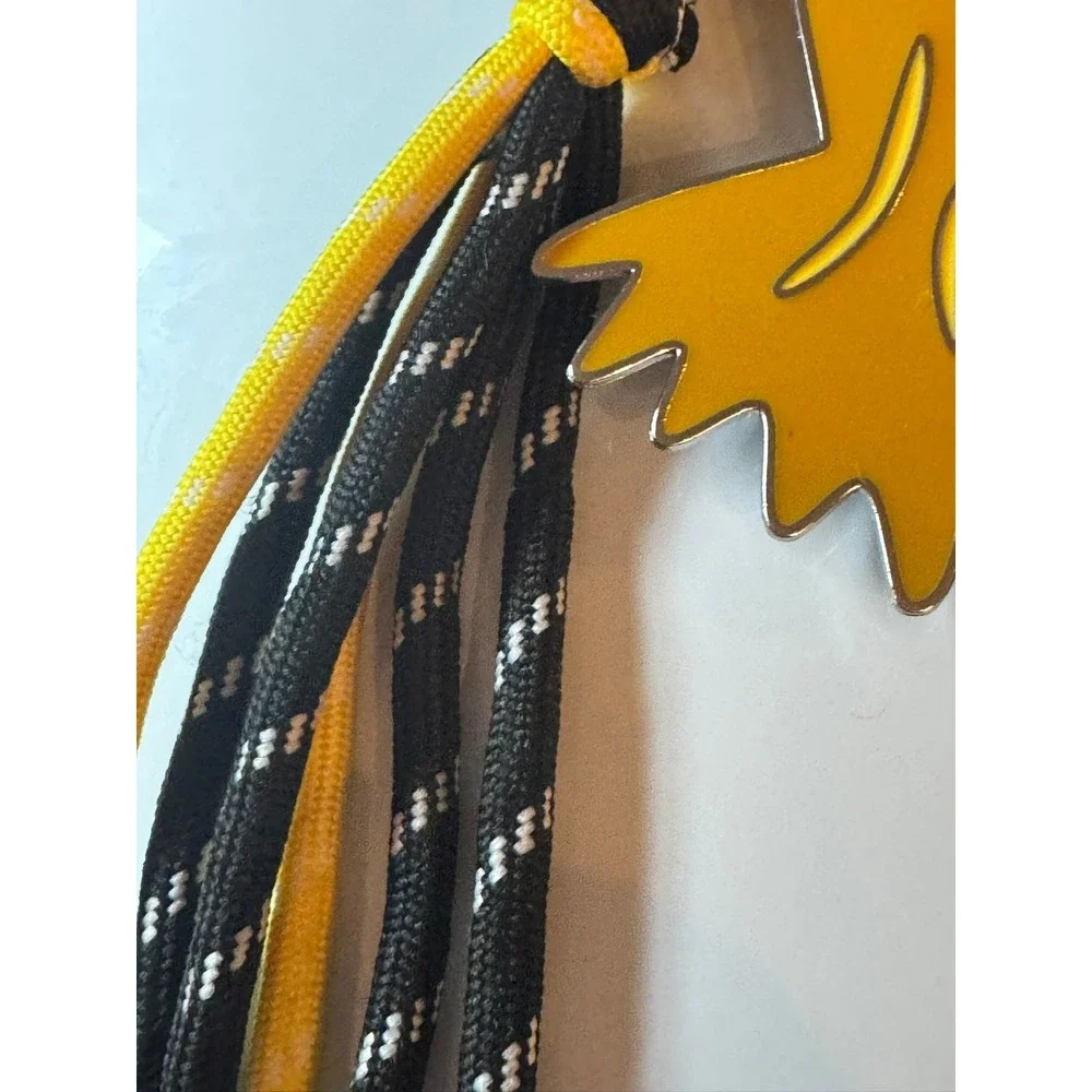 Yellow Farfalle Pasta Enamel Charm Keychain Paracord Tassel‎ Foodie Accessory